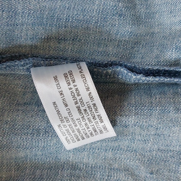 Chambray Ashley Wash Cotton Mini Dress in Ashley Wash XL 14 16 NWT - Picture 5 of 5